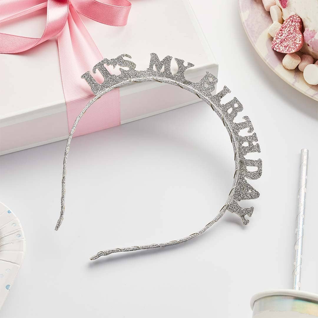 Silver 'It'S My Birthday' Birthday Glitter Headband