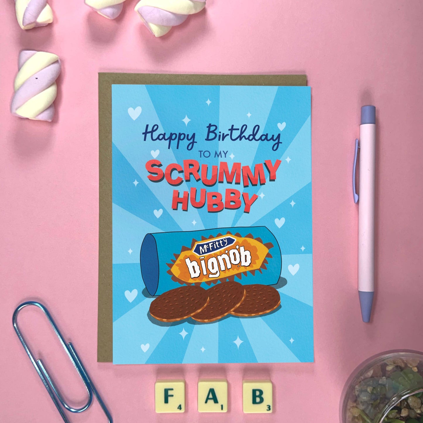 Funny Birthday Card - Hob Nob Big Nob Card for Husband