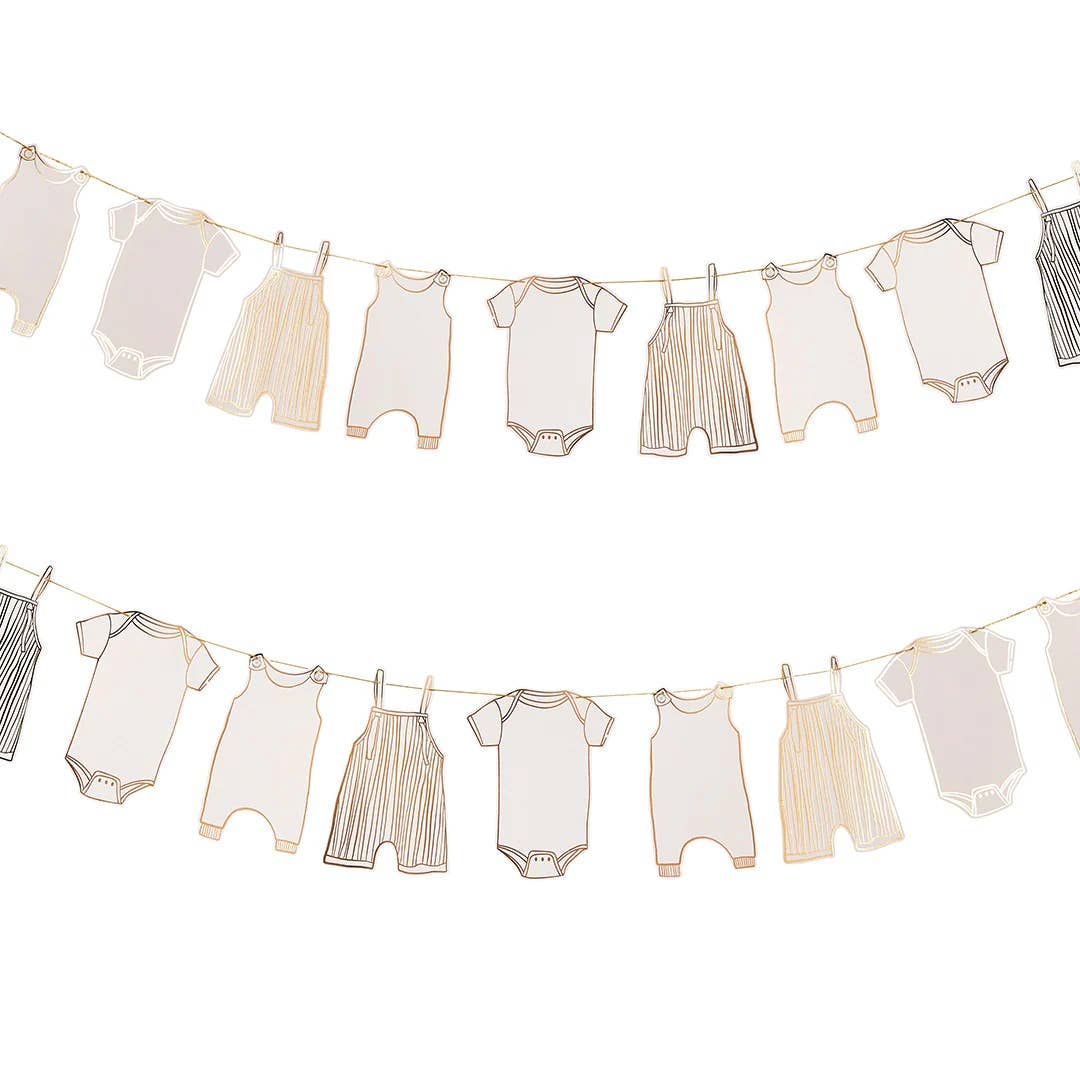 Gold Foiled Baby Grow Garland 2.5M