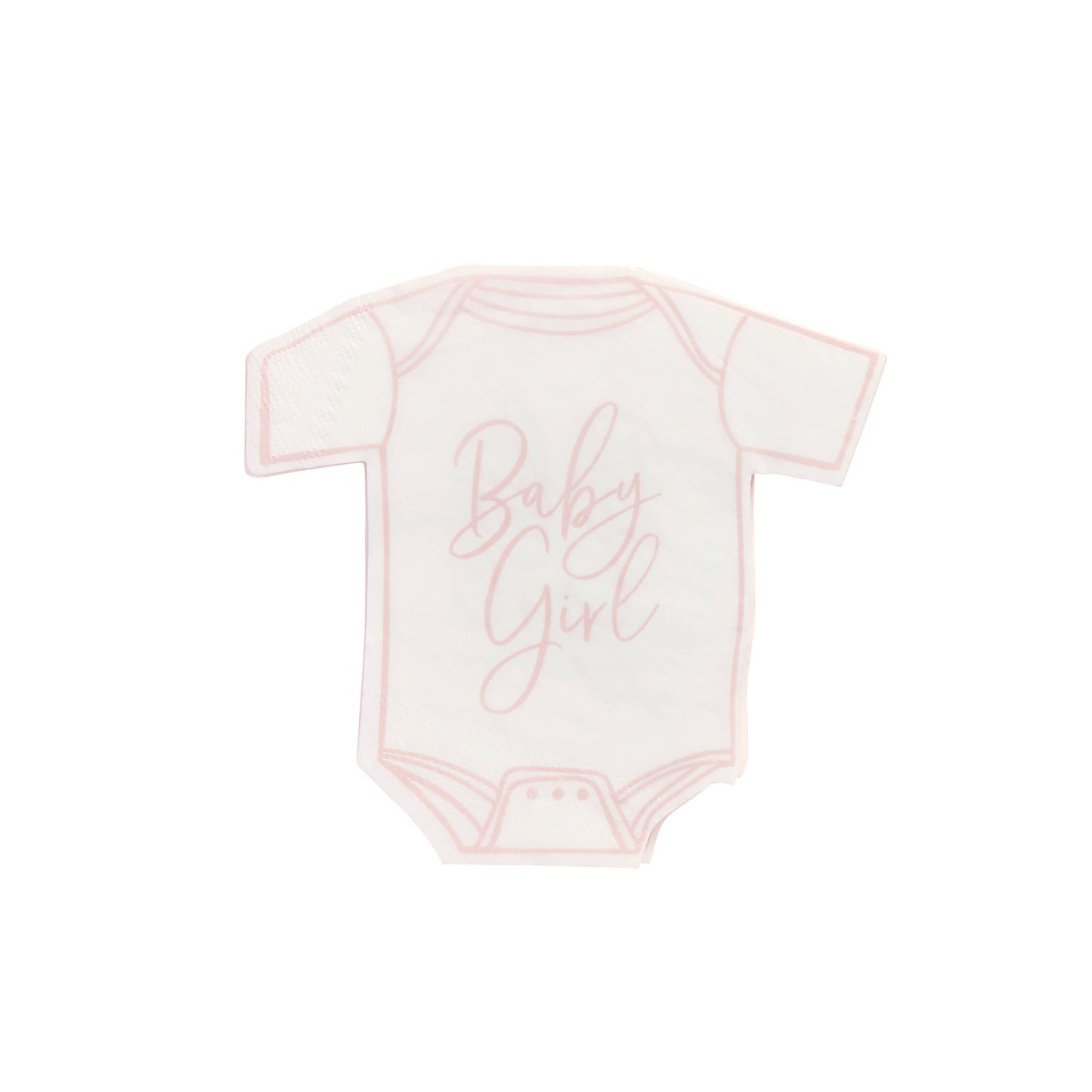 Pink 'Baby Girl' Babygrow Paper Napkins 16 Pack