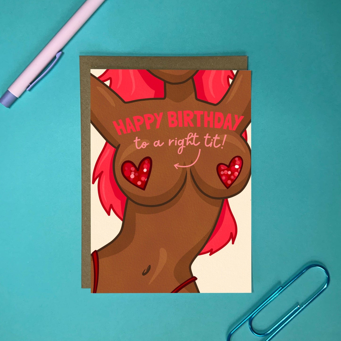 Cheeky Birthday Card - Right Tit Rude Birthday Card