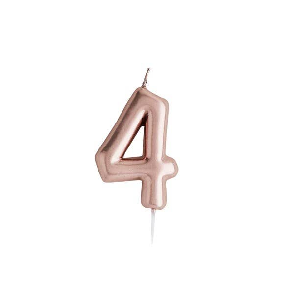 Rose Gold Number '4' Candle