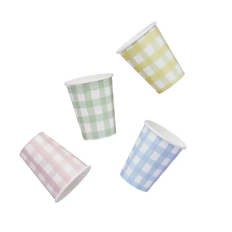 Gingham Paper Cups 8 Pack