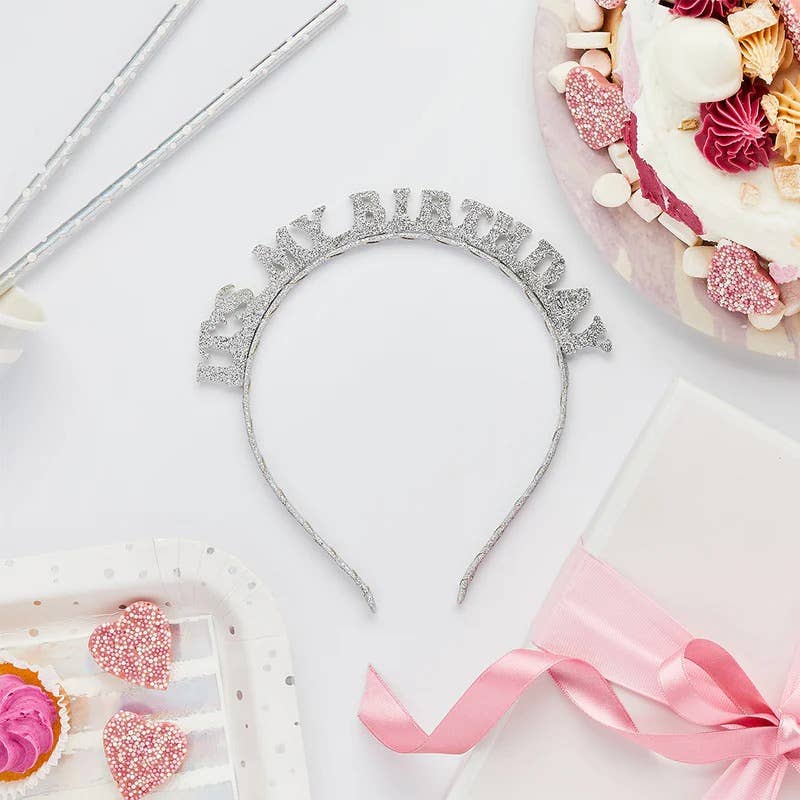 Silver 'It'S My Birthday' Birthday Glitter Headband