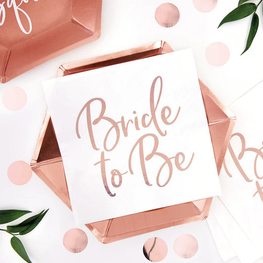 Bride To Be Rose Gold Napkins