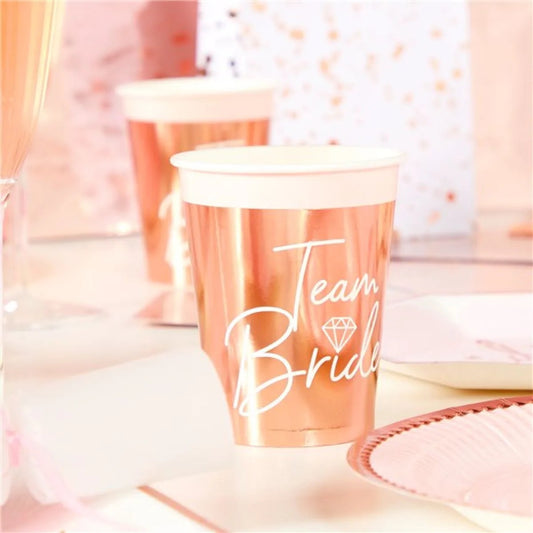 Team Bride Rose Gold Cups