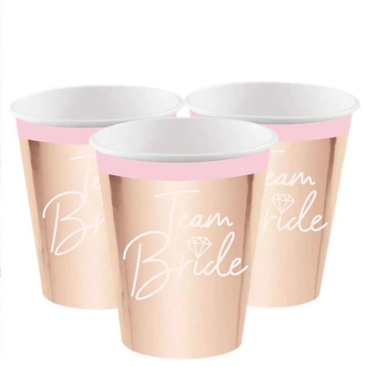 Team Bride Rose Gold Cups