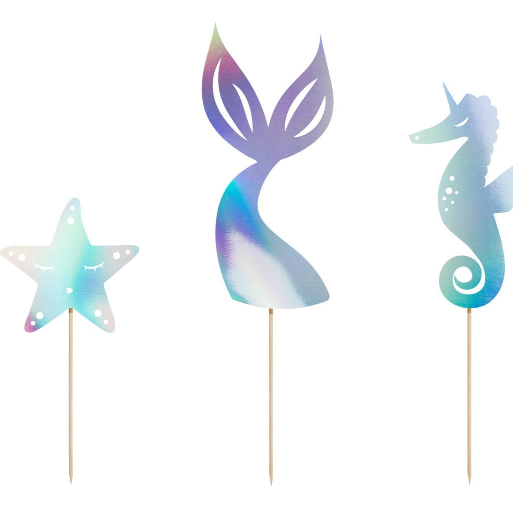 Mermaid Theme Cake Toppers 3 pack