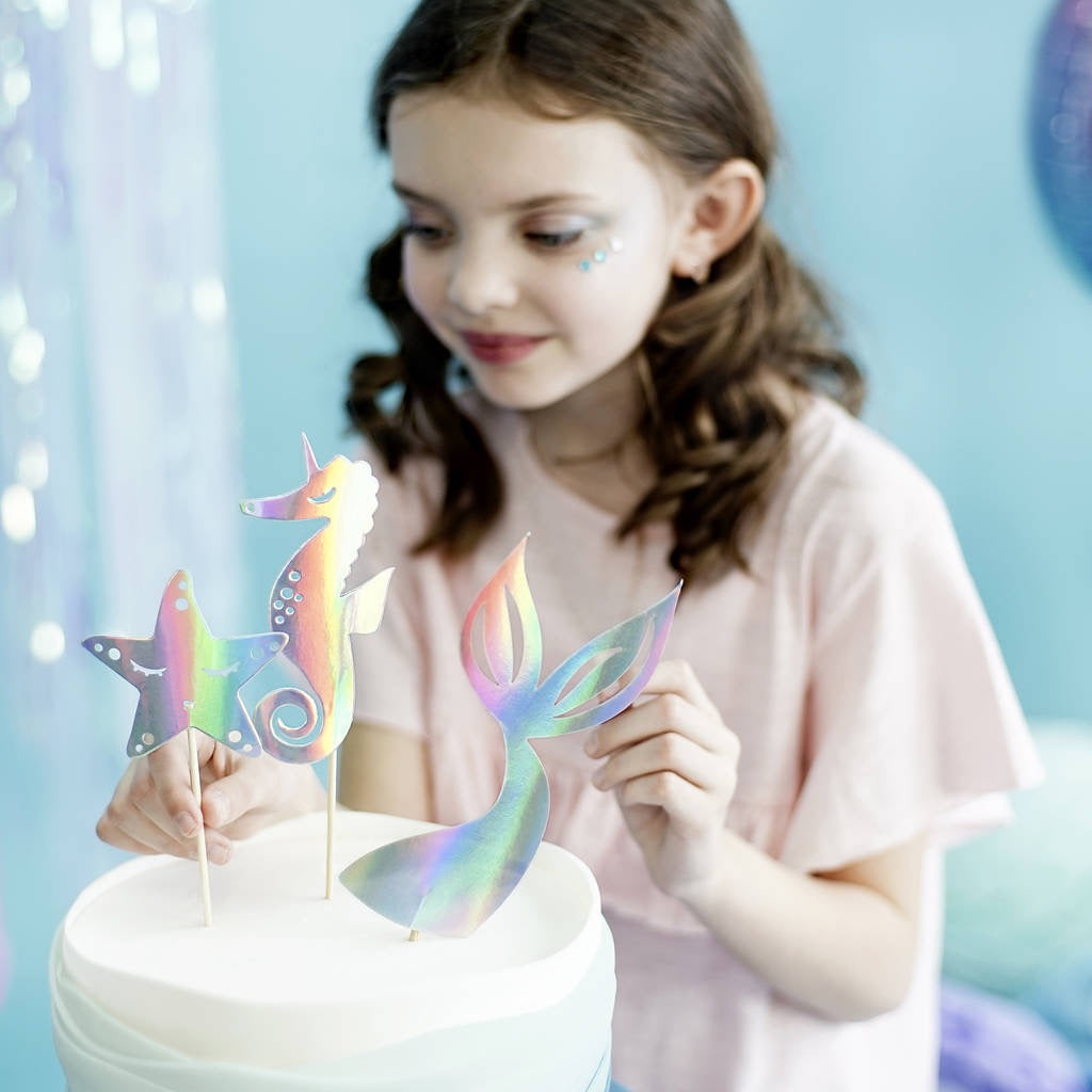 Mermaid Theme Cake Toppers 3 pack