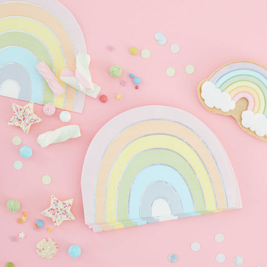 Pastel and Iridescent Rainbow Napkins