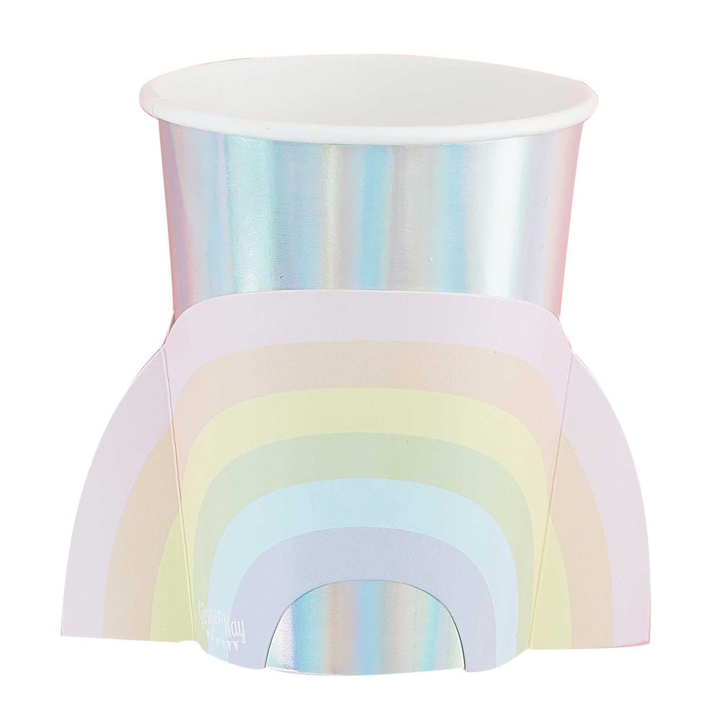 Pastel and Iridescent Paper Rainbow Cups