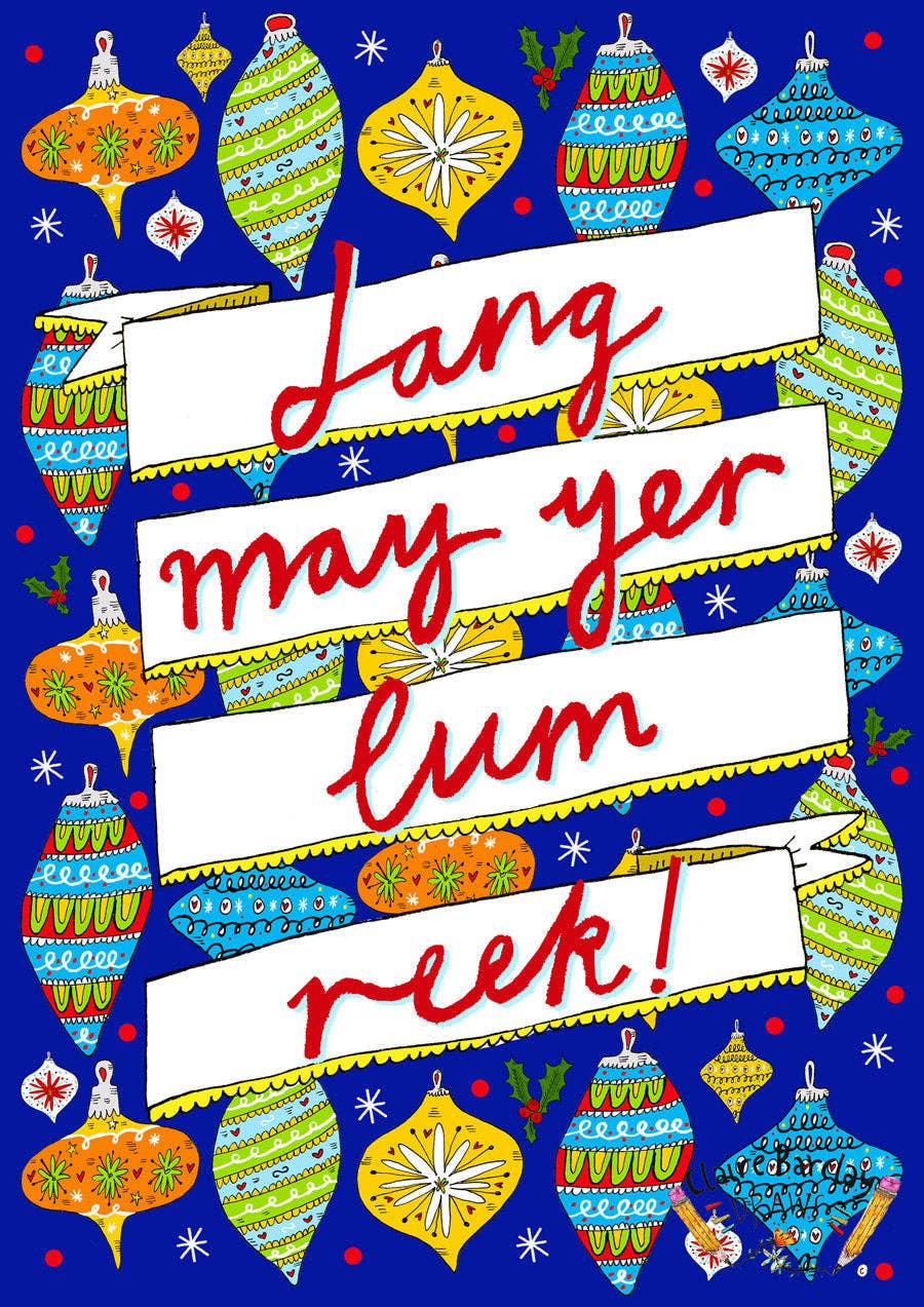 Lang May Yer Lum Reek! Christmas Card PACK OF 6