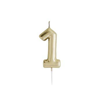 Gold Number '1' Candle