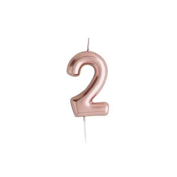 Rose Gold Number '2' Candle