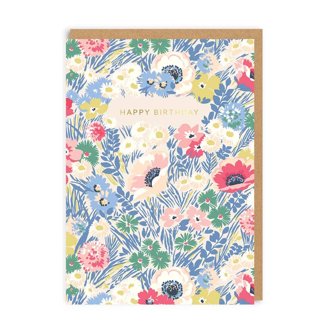 Happy Birthday meadow floral Cath Kidston Greeting Card