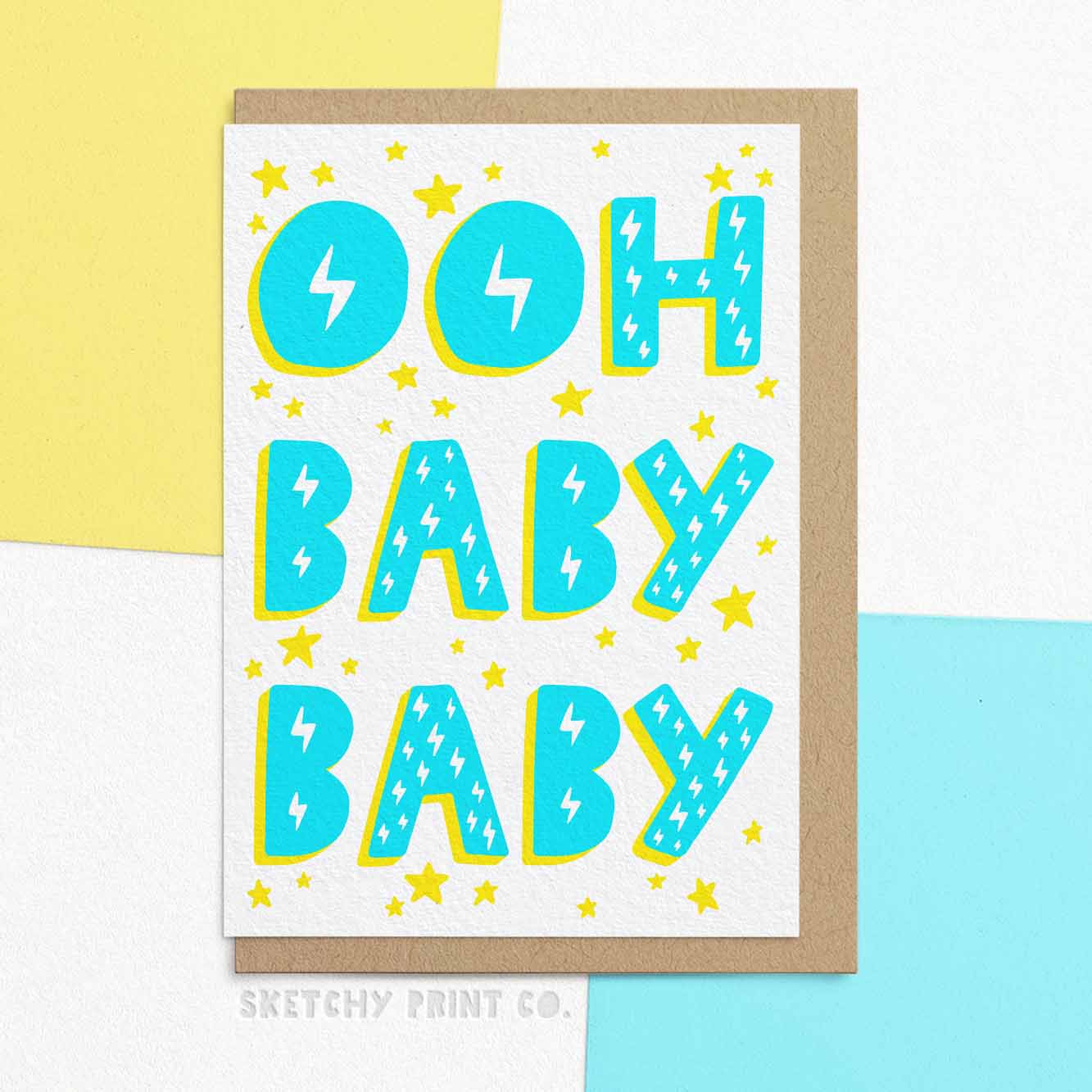 New Baby Card - Oh Baby Baby - Blue