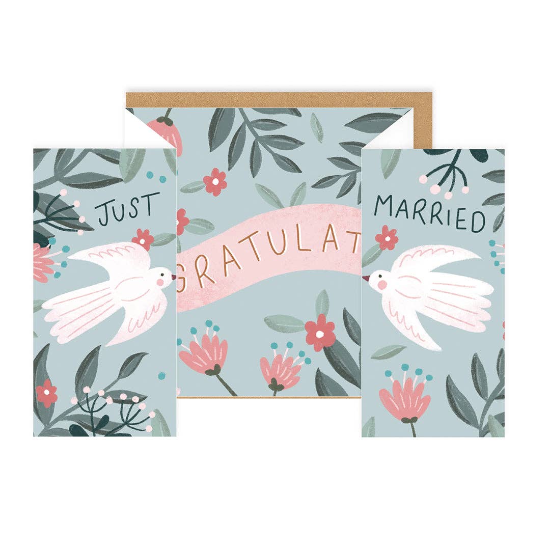 Just Married Concertina Greeting Card